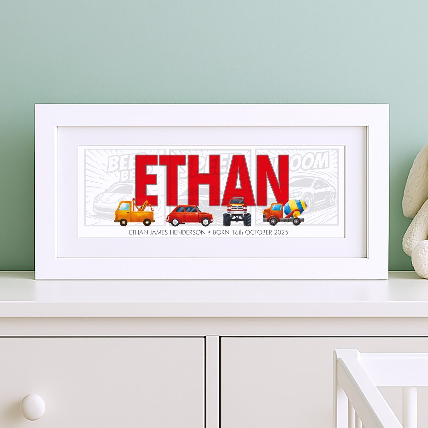 Cars Baby Name Frames