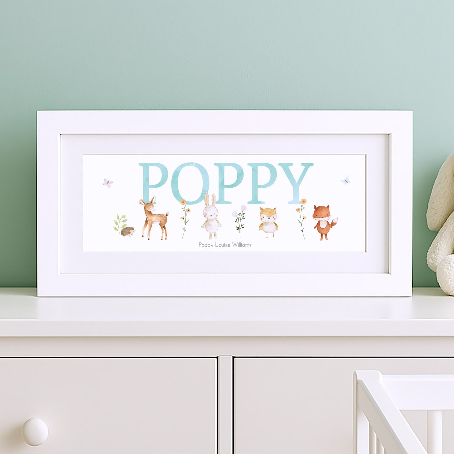 Woodland Pastels Baby Name Frames