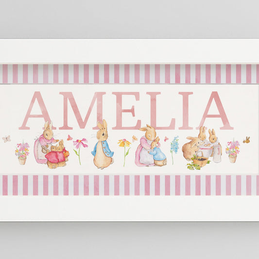 NEW DESIGN - Classic Rabbit & Friends Name Print