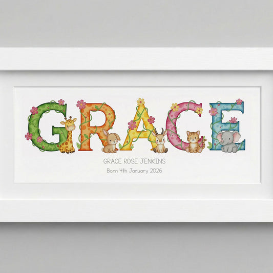 Animal Adventures Name Frame