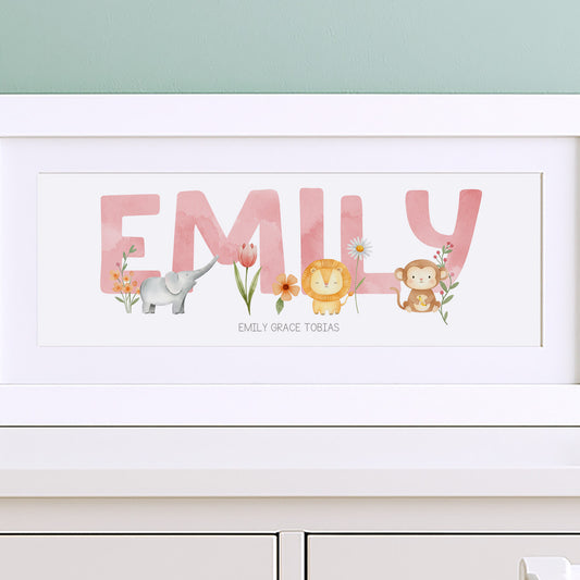 Jungle Animals Name Frame