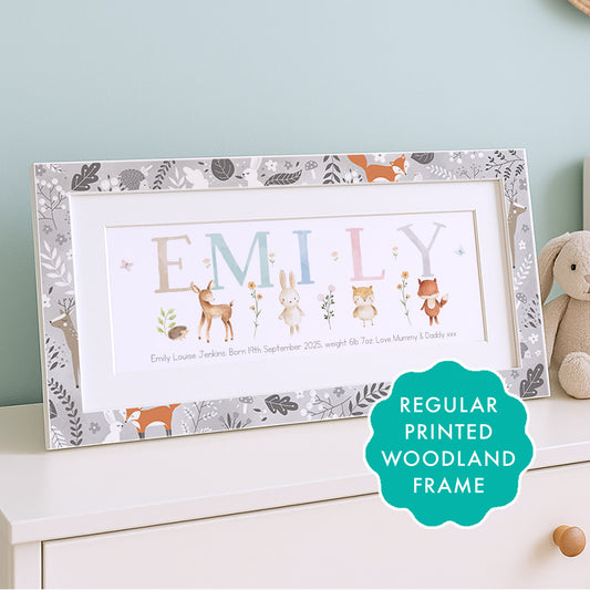 Woodland Pastels Multi-Coloured Name Frames
