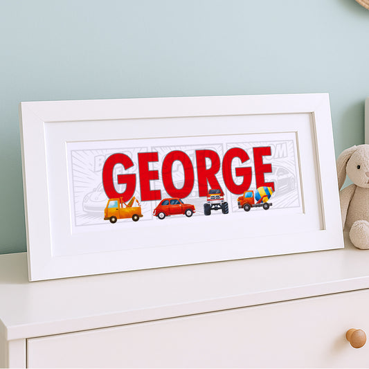 Cars Baby Name Frames