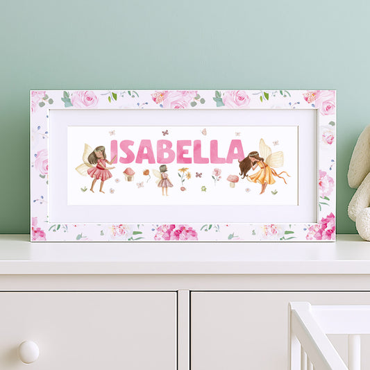 Woodland Fairies Baby Name Frame