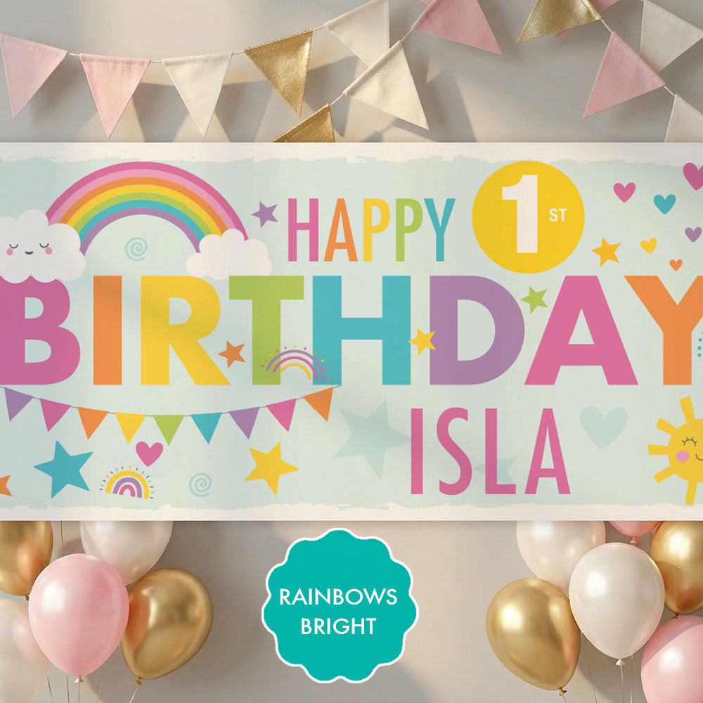 Rainbows Birthday Party Banners