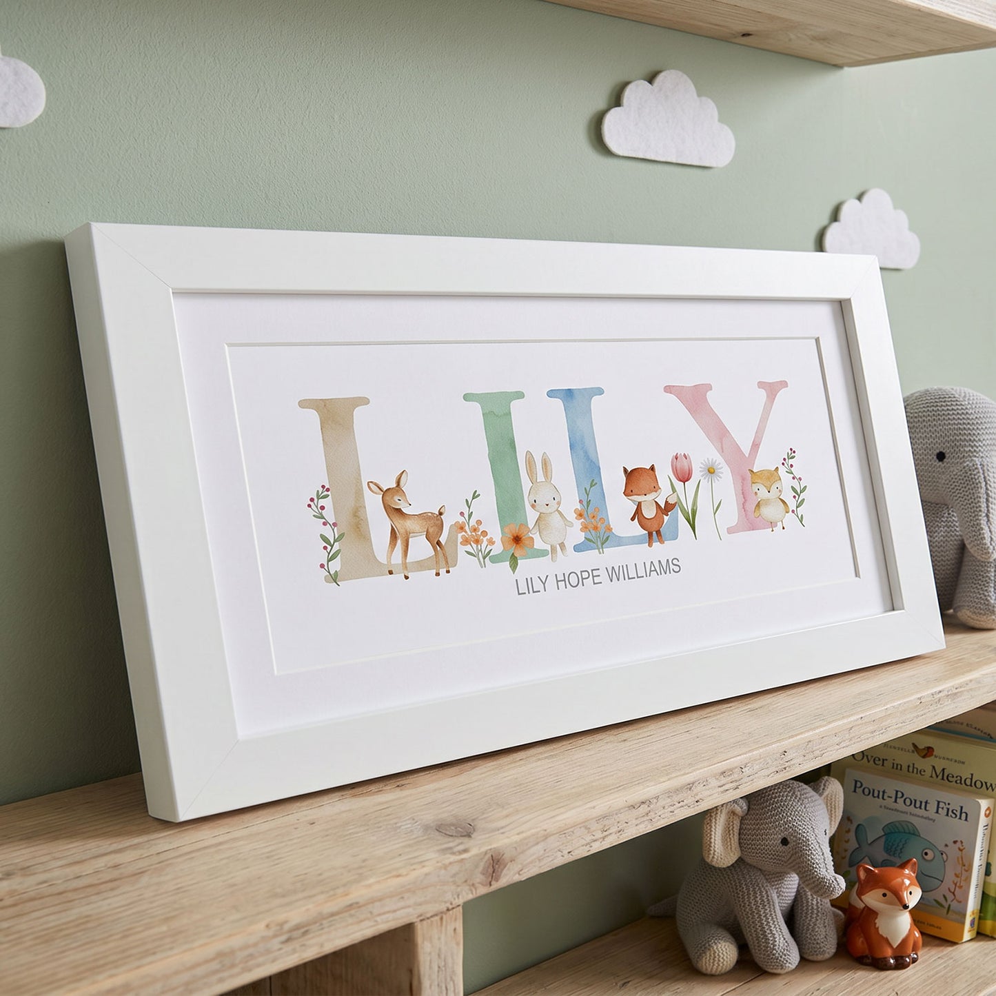 Woodland Pastels Multi-Coloured Name Frames
