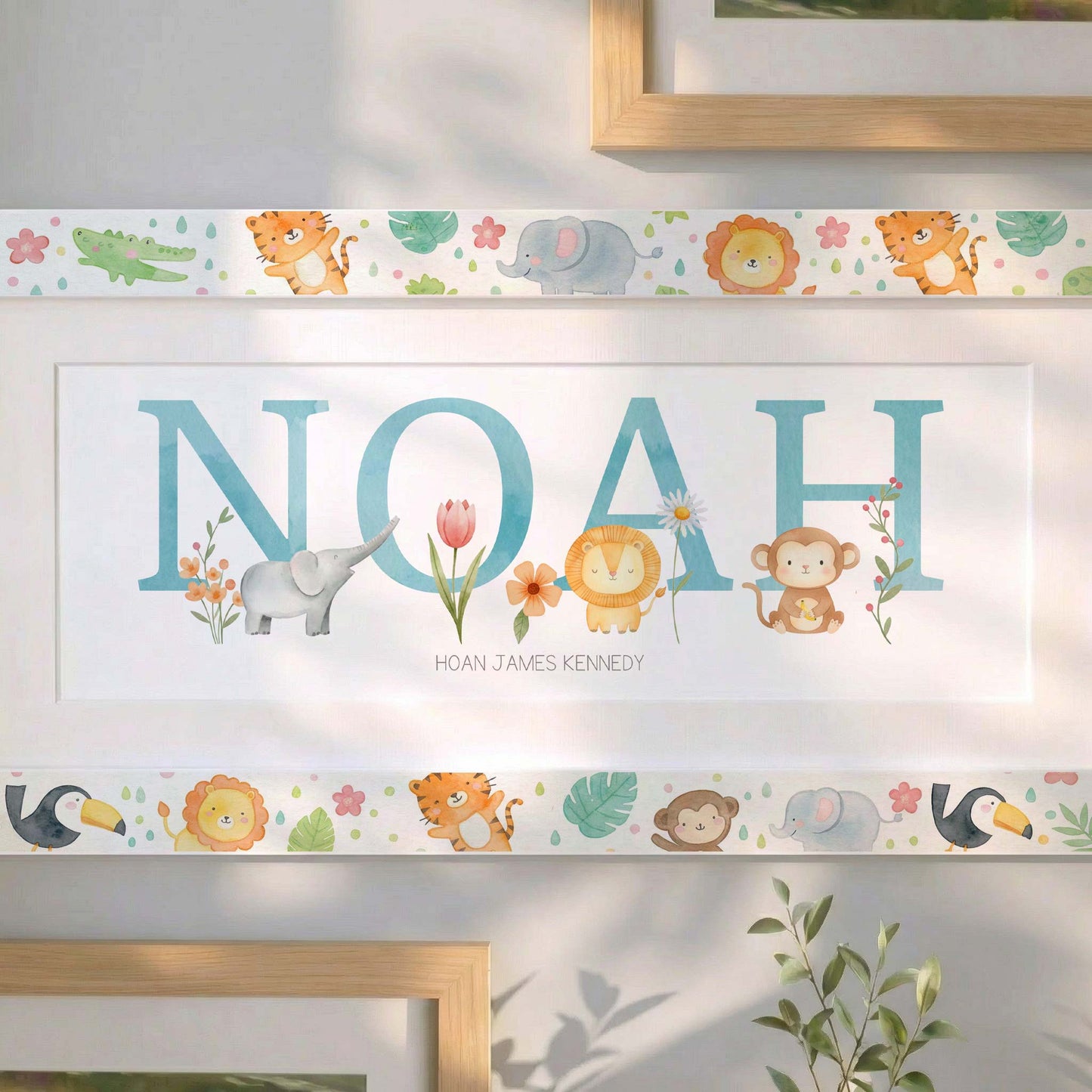 Jungle Animals Name Frame