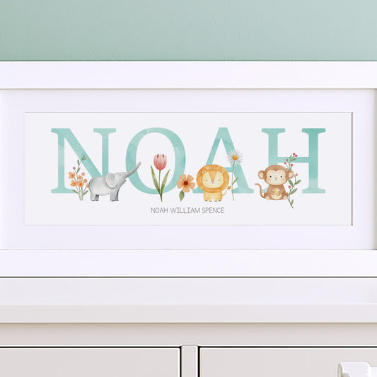 Jungle Animals Name Frame