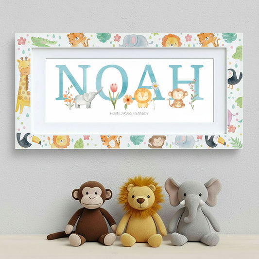 Jungle Animals Name Frame