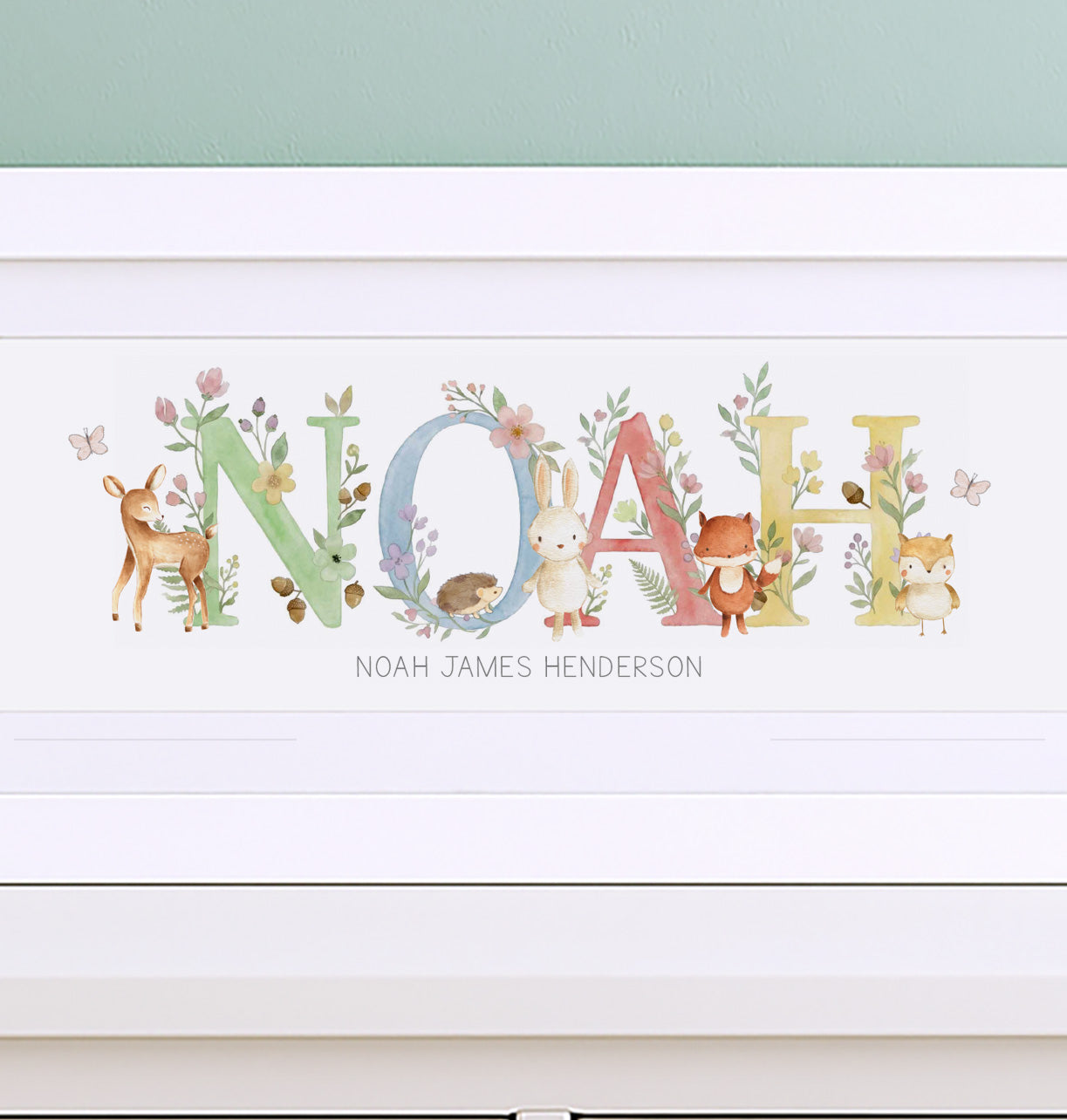 Woodland Floral Baby Name Frames