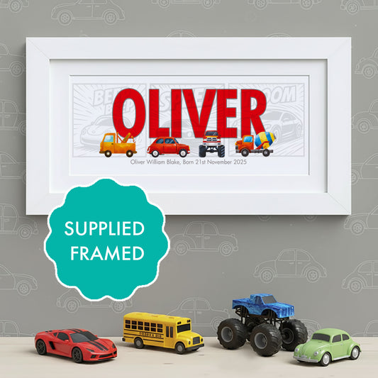 Cars Baby Name Frames