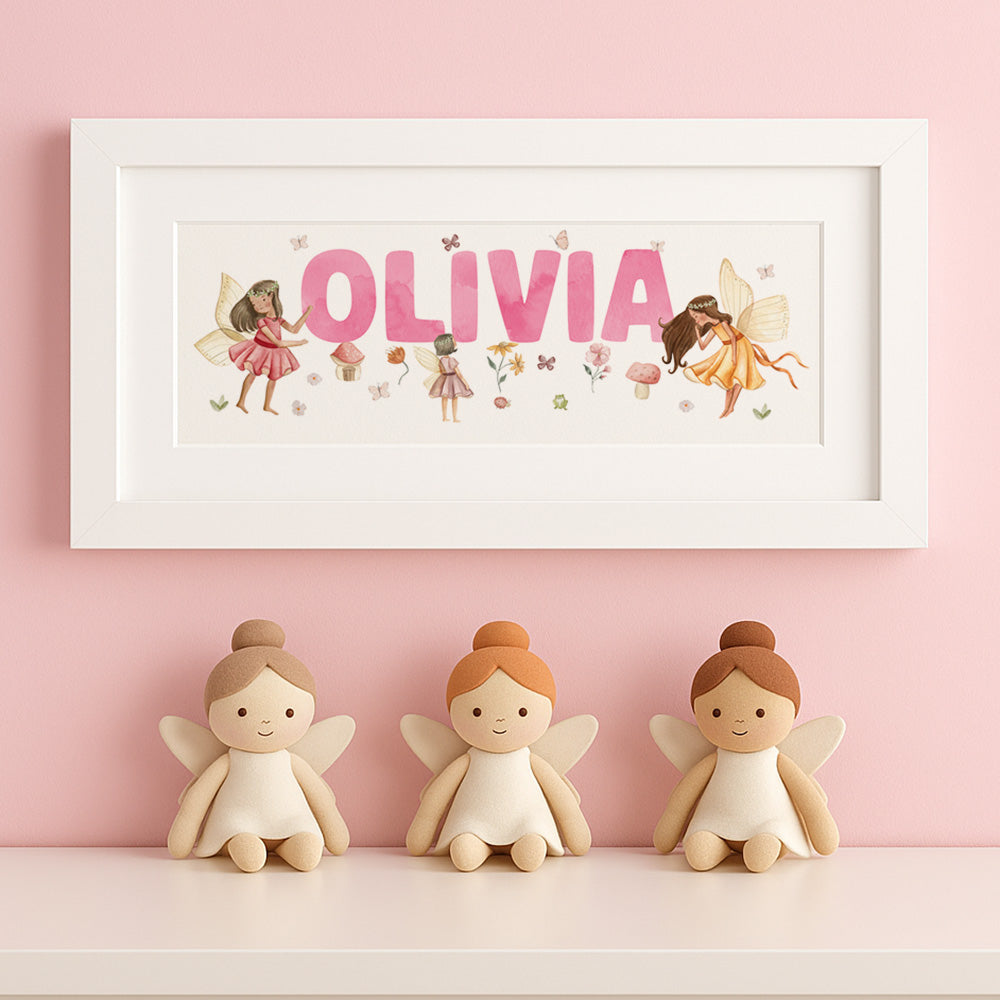 Woodland Fairies Baby Name Frame