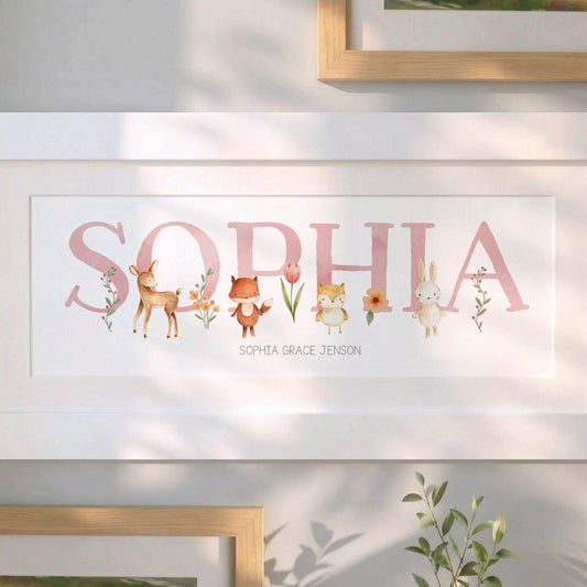 Woodland Animals Baby Name Frames