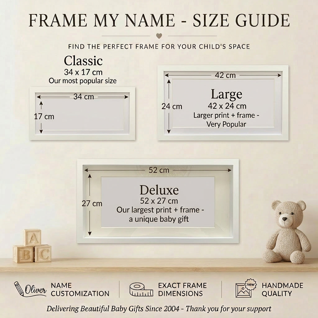 Framed Personalised Girls Name Frame – Pink Woodland Animals Nursery Wall Art – Baby Girl Name Gift