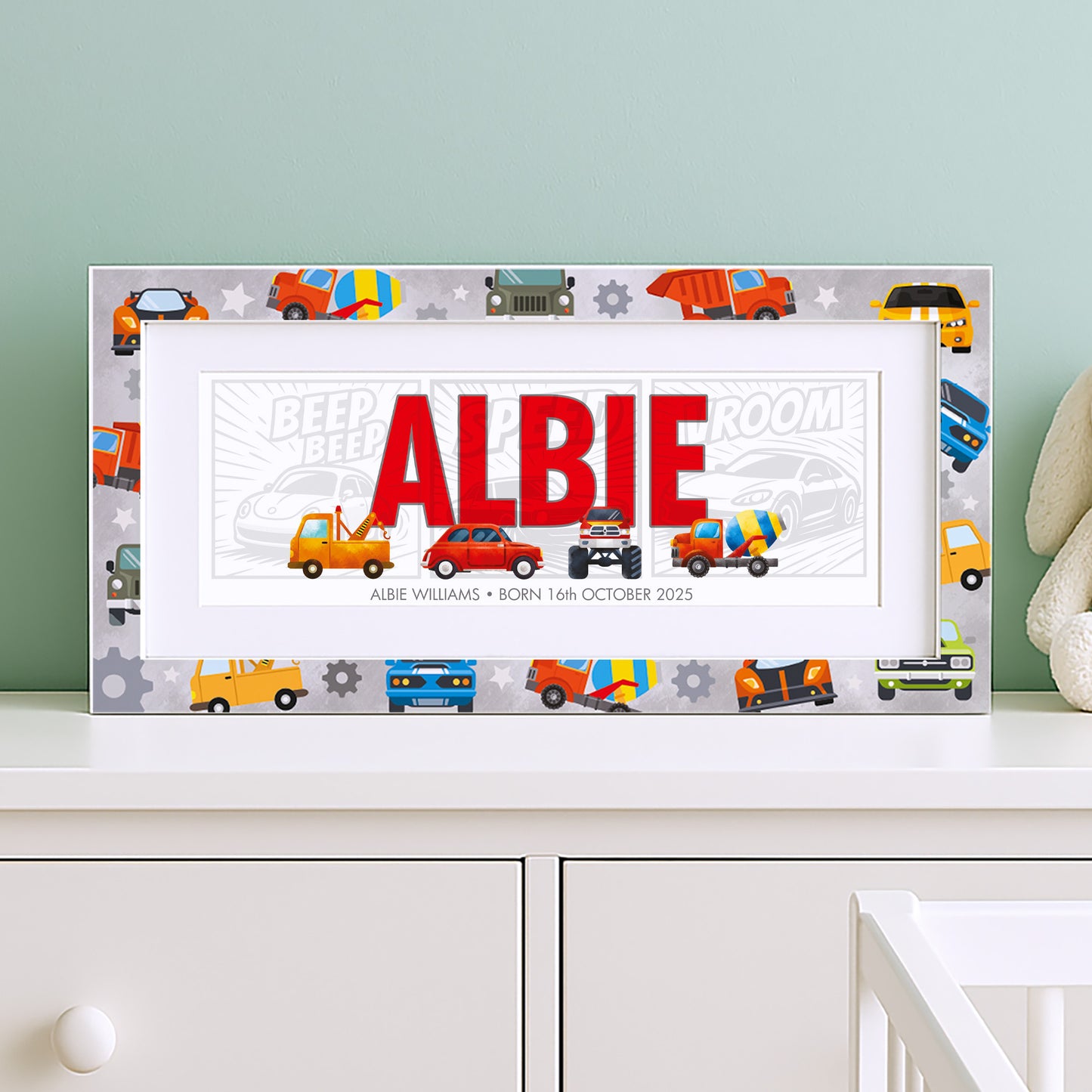 Cars Baby Name Frames
