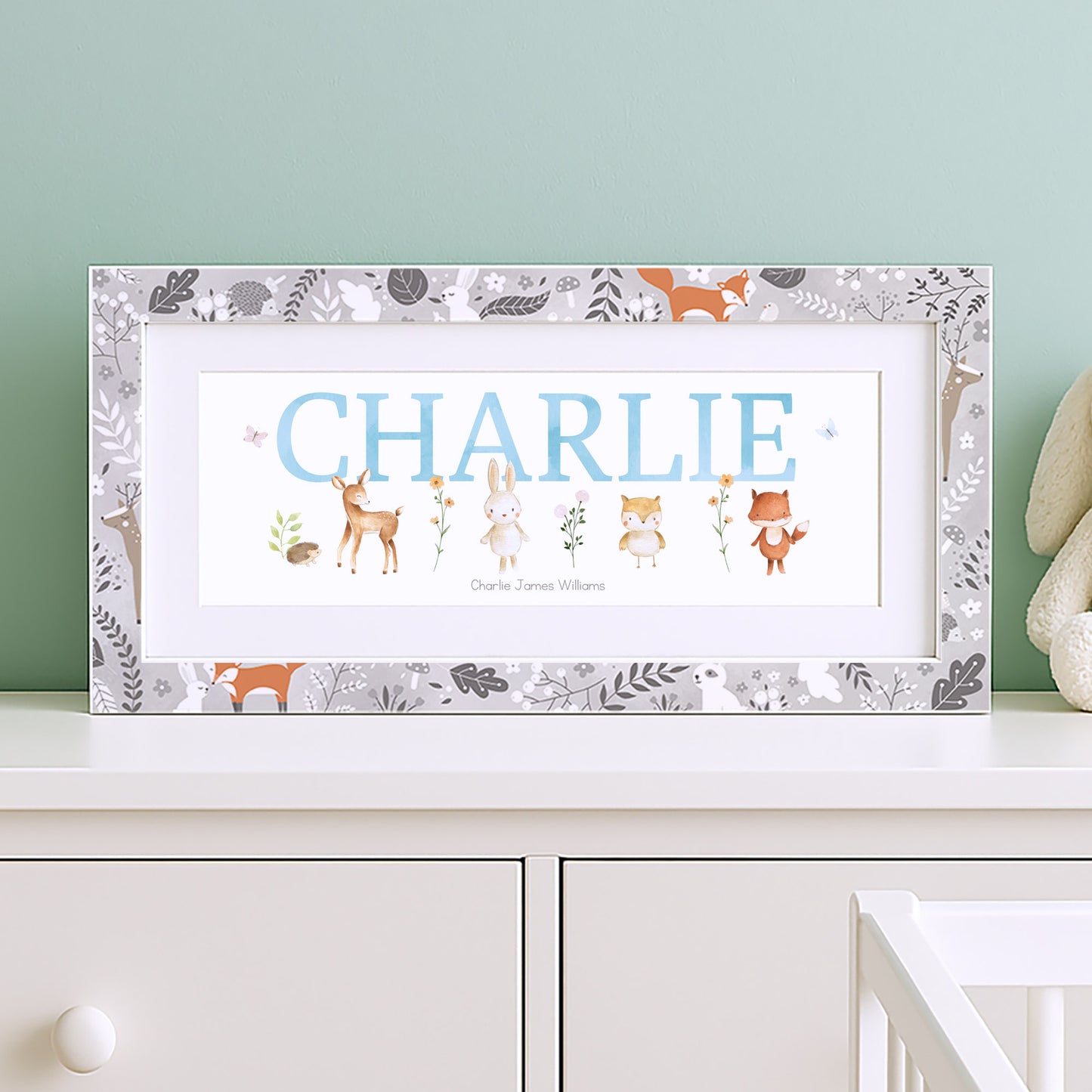 Woodland Pastels Baby Name Frames