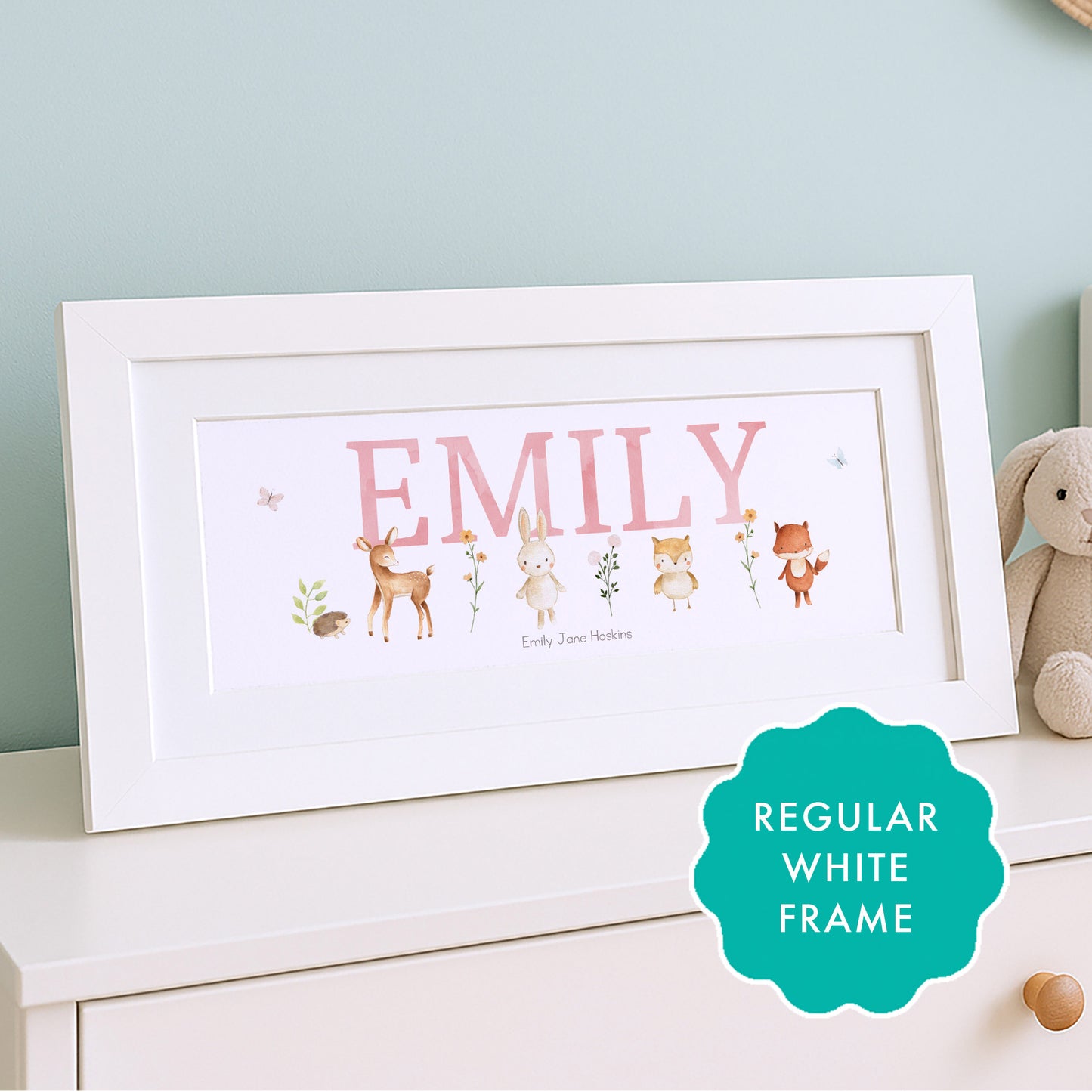 Woodland Pastels Baby Name Frames