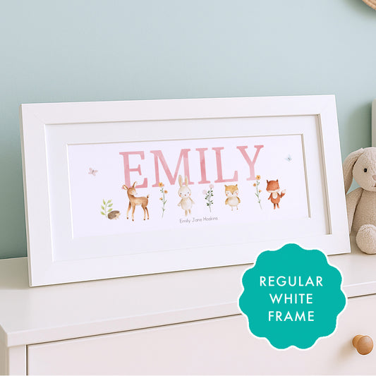 Woodland Pastels Baby Name Prints & Frames