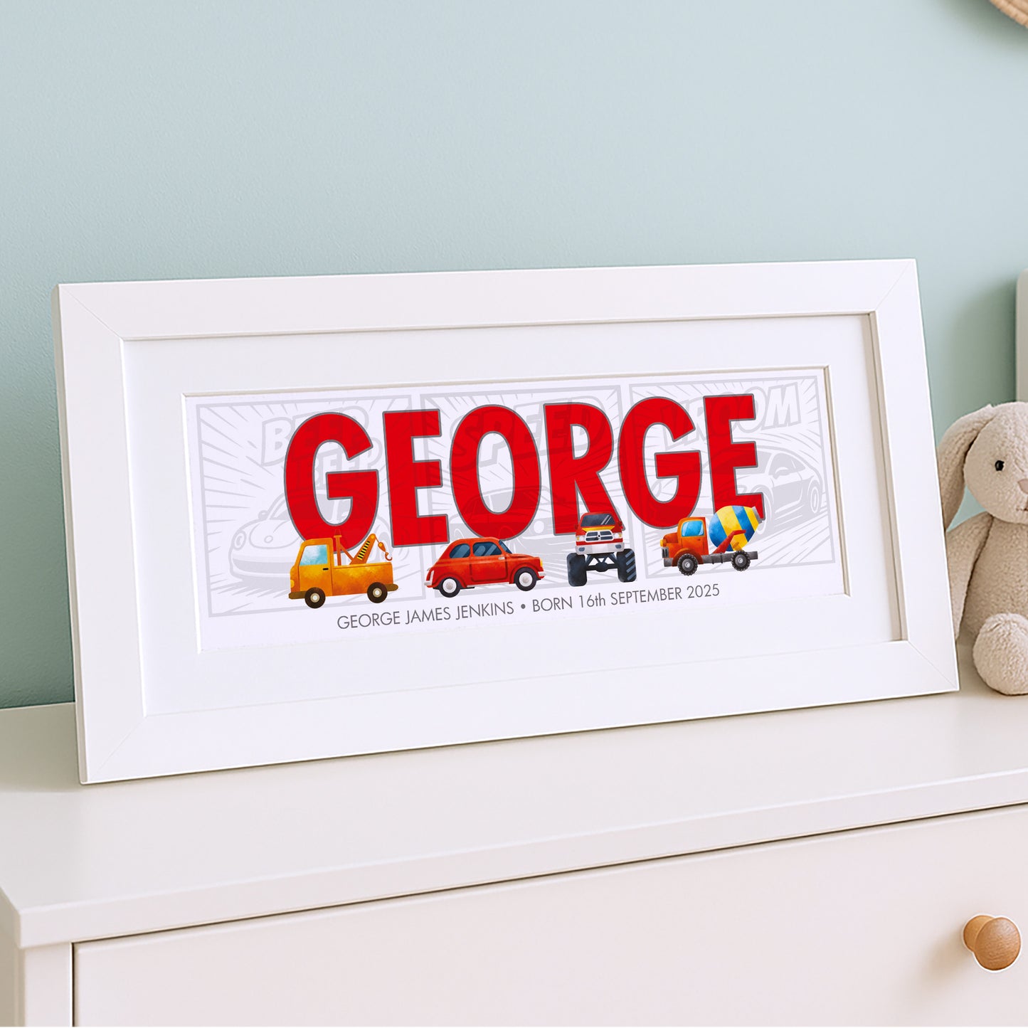Cars Baby Name Frames