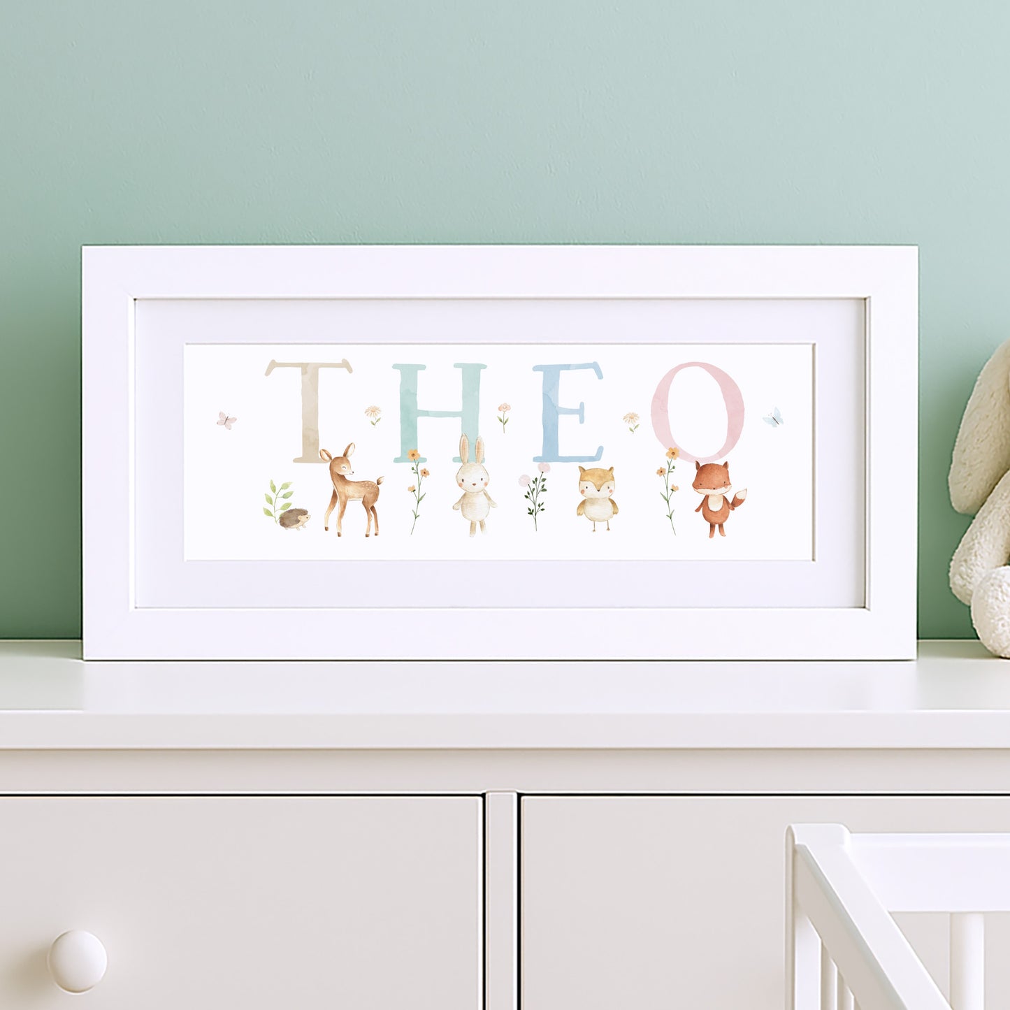 Woodland Pastels Multi-Coloured Name Frames