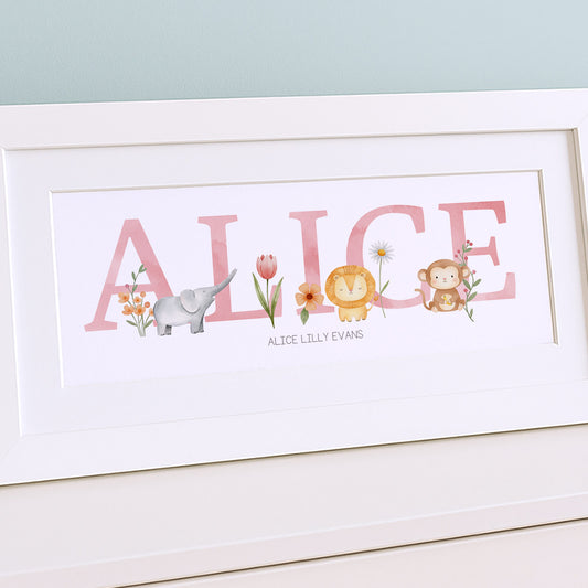 Jungle Animals Name Frame