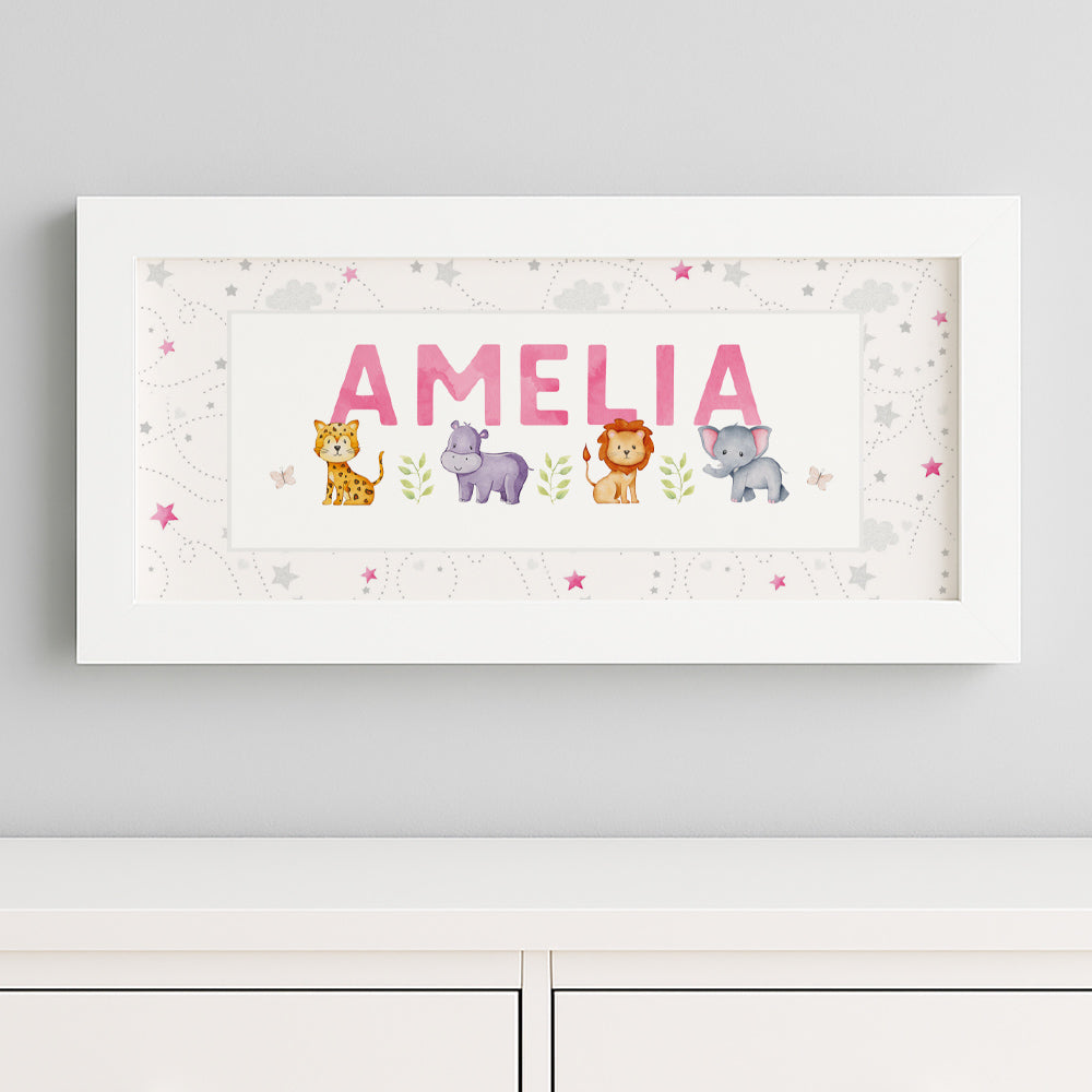 Jungle Animals Name Frame