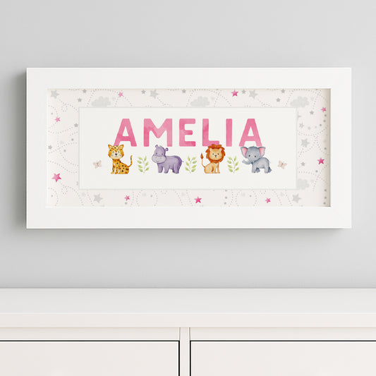 Jungle Animals Name Frame