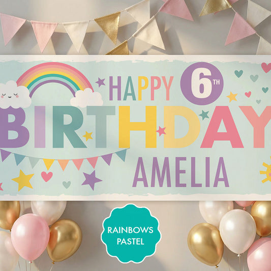 Rainbows Birthday Party Banners