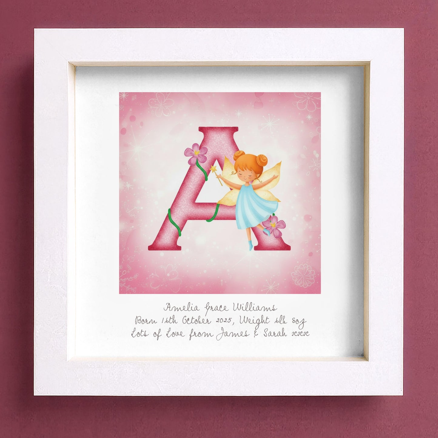 Fairy Alphabet Art – Fairy Initial Box Frame for Nursery