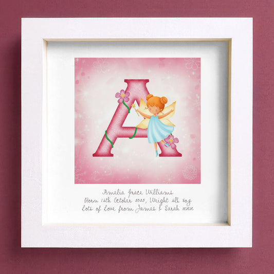 Fairy Alphabet Art – Fairy Initial Box Frame for Nursery