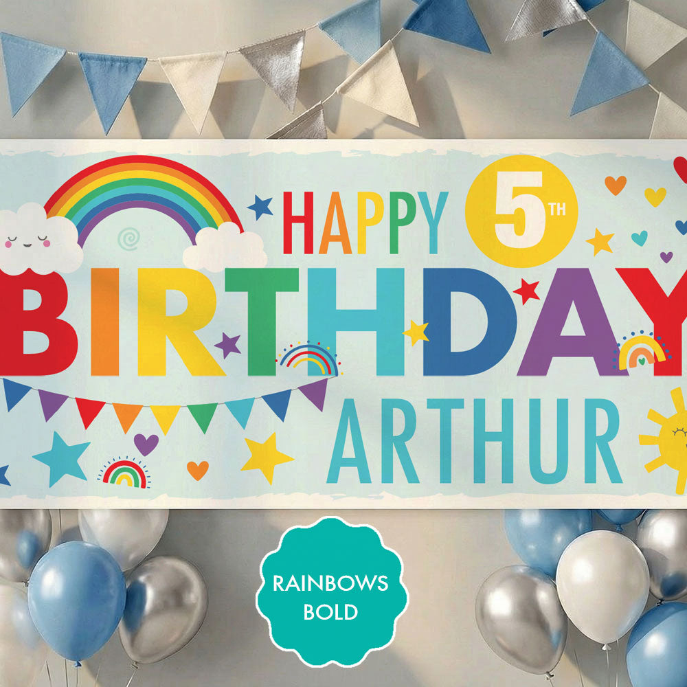 Rainbows Birthday Party Banners