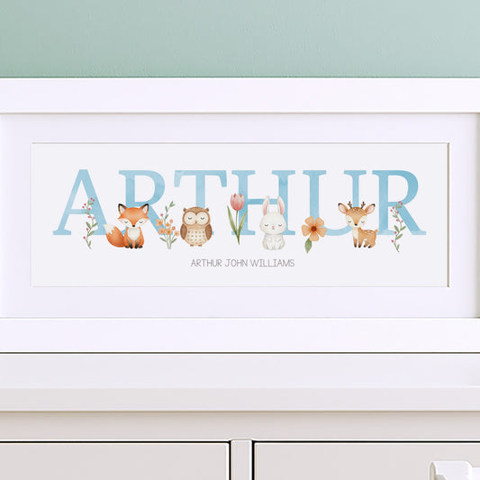 Woodland Pastels Baby Name Frames