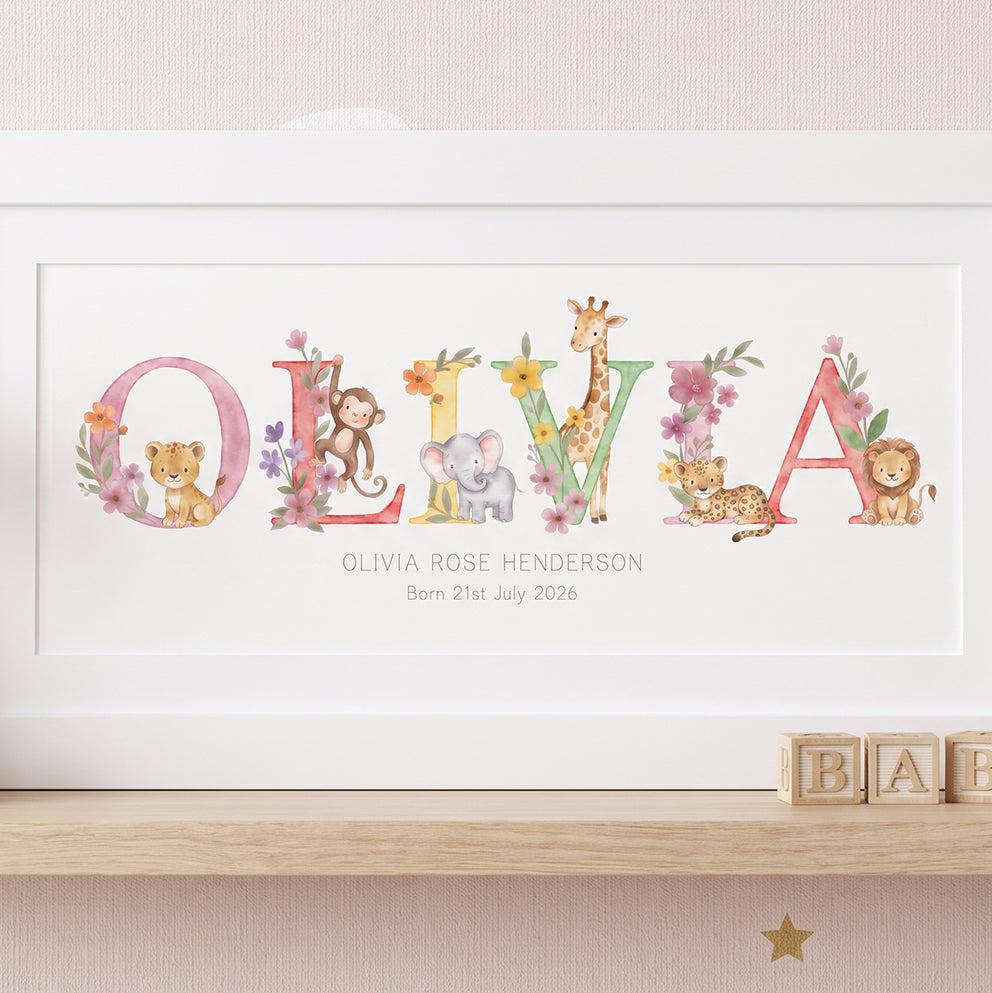 Jungle Animals Name Frame