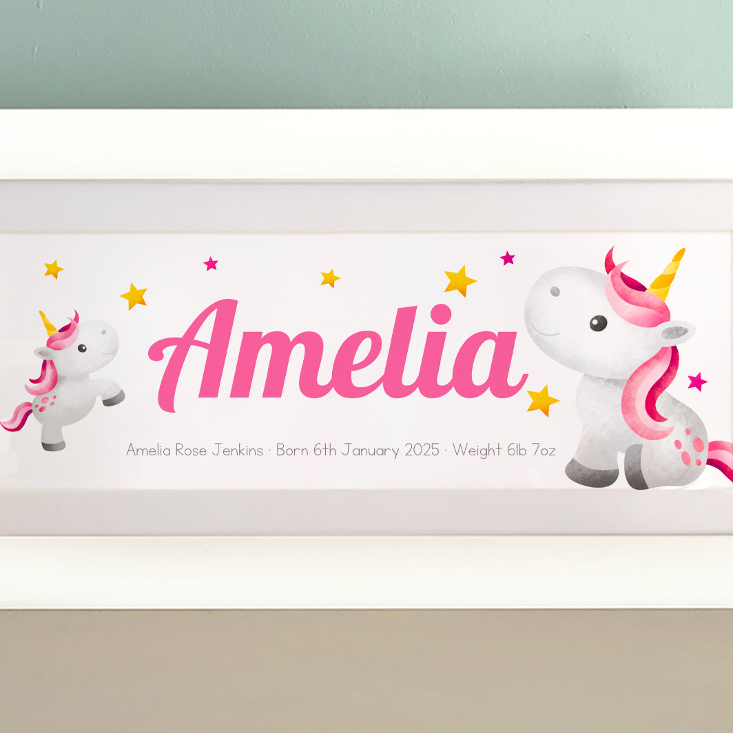 Unicorn Baby Name Frame