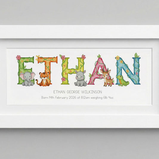 Animal Adventures Name Frame