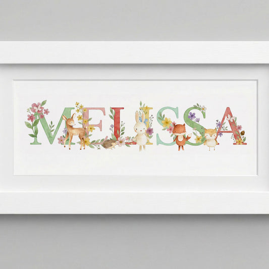 Woodland Floral Baby Name Frames