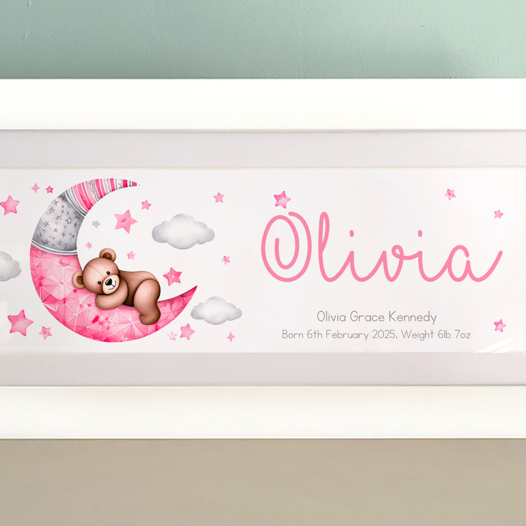 Teddy Bear Moon Name Frame