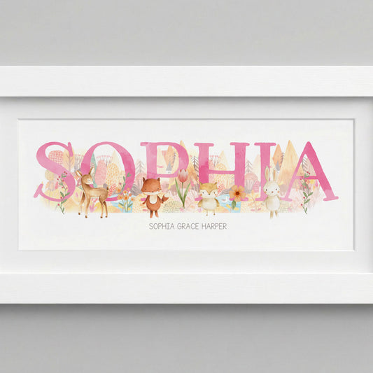 Woodland Pastels Baby Name Frames