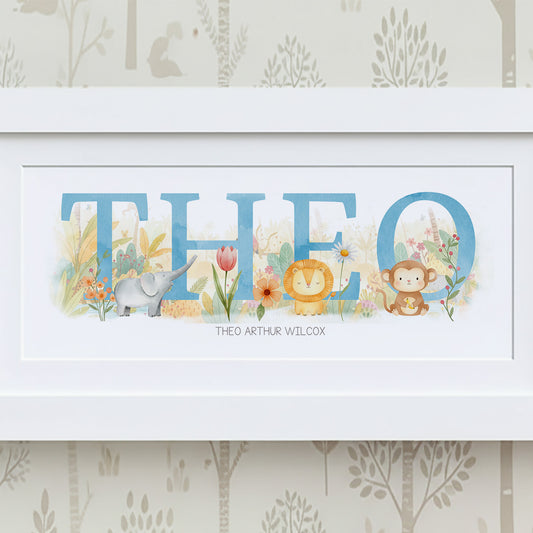 Jungle Animals Name Frame