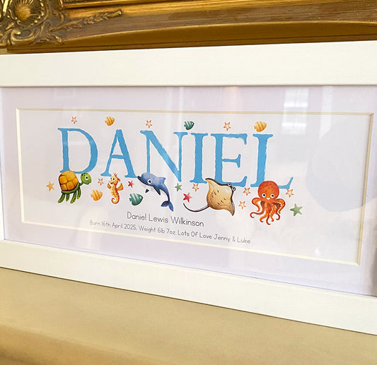 Ocean Name Frames. Baby Name Gifts