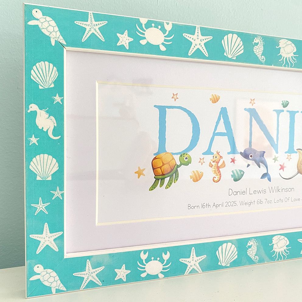 Ocean Name Frames. Baby Name Gifts