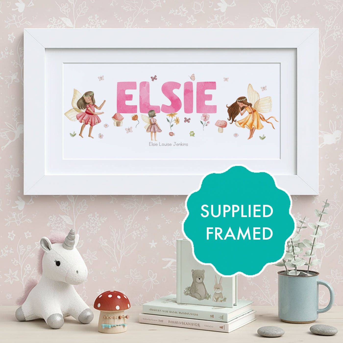 Woodland Fairies Baby Name Frame