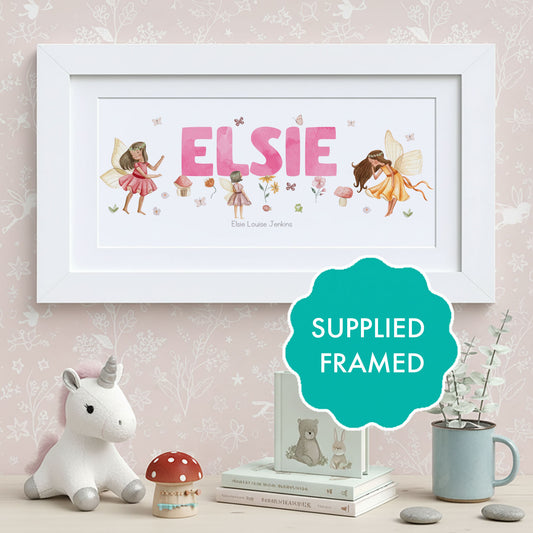 Woodland Fairies Baby Name Frame