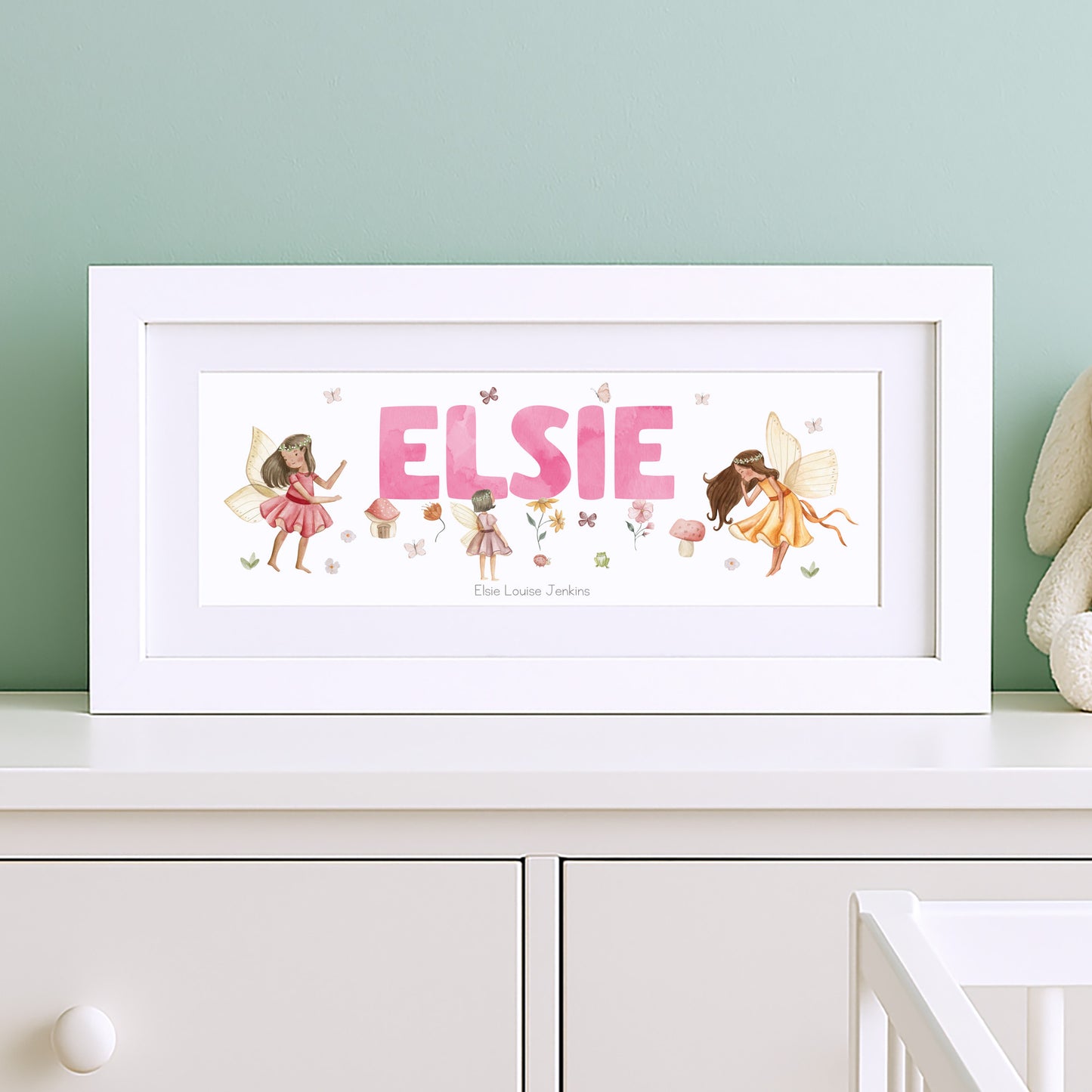 Woodland Fairies Baby Name Frame