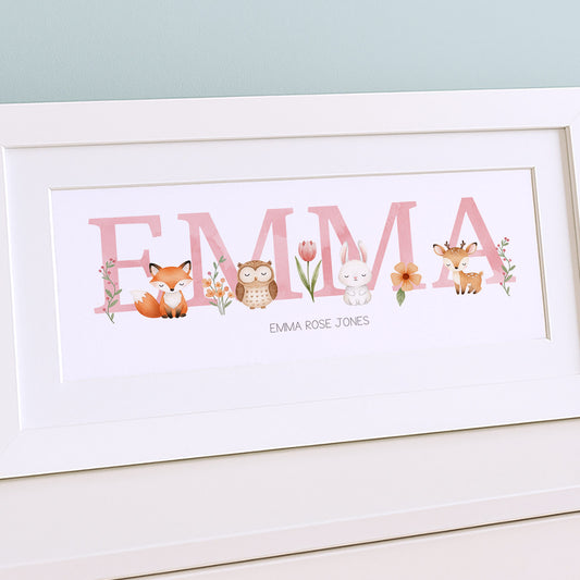 Woodland Pastels Baby Name Frames