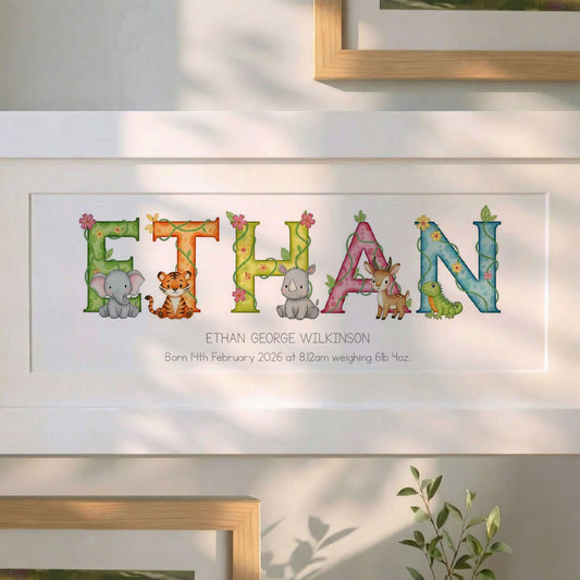 Animal Adventures Name Frame