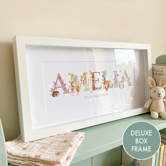 Woodland Floral Baby Name Frames