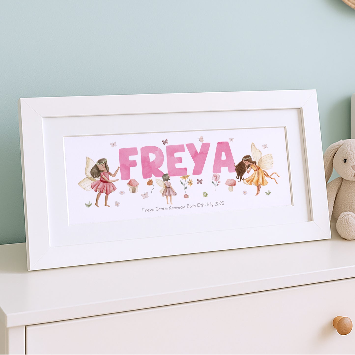 Woodland Fairies Baby Name Frame