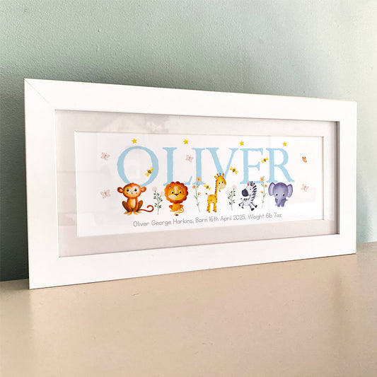 Jungle Animals Name Frame