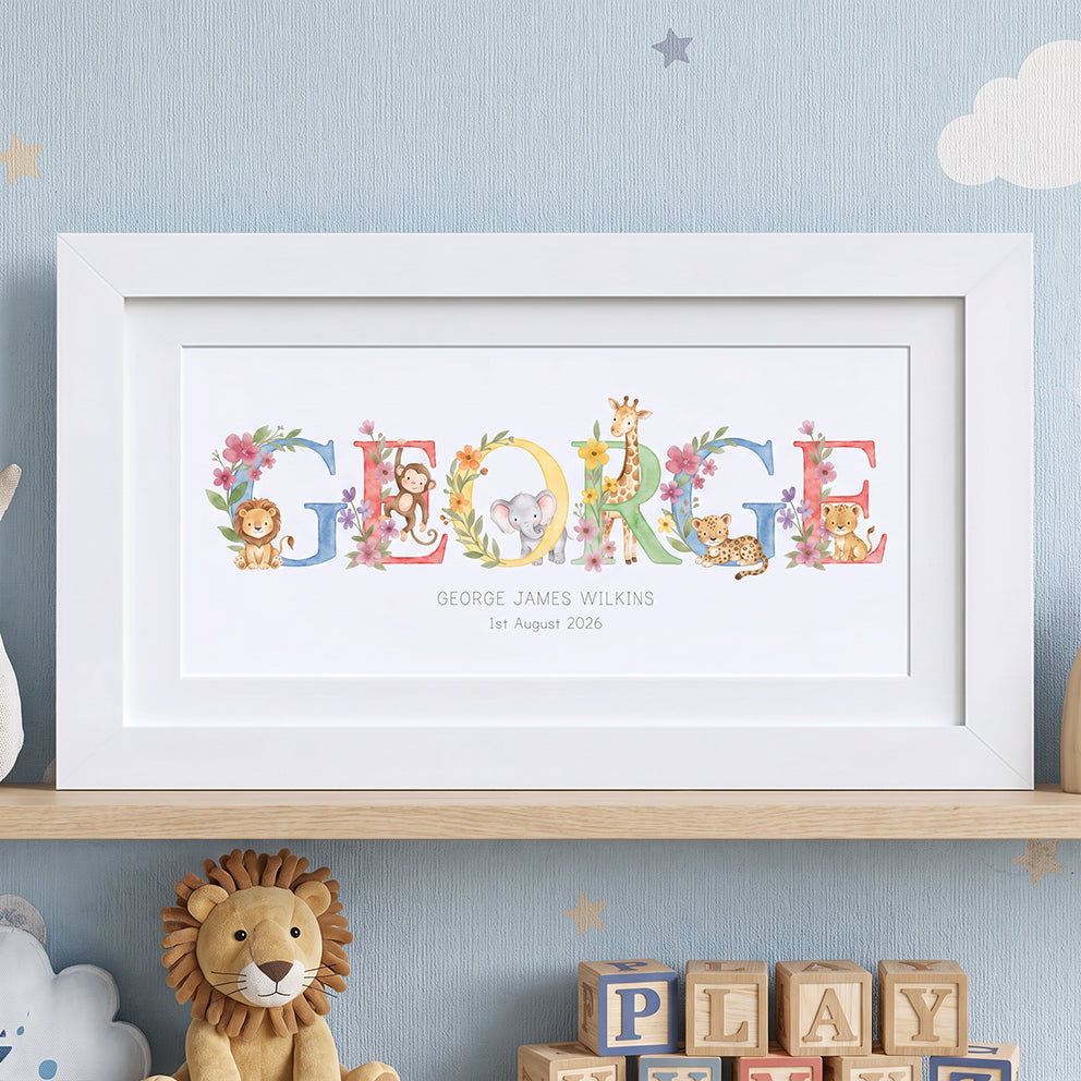 Jungle Animals Name Frame
